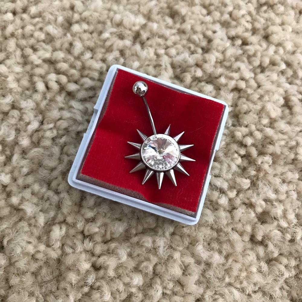 Crystal belly button ring